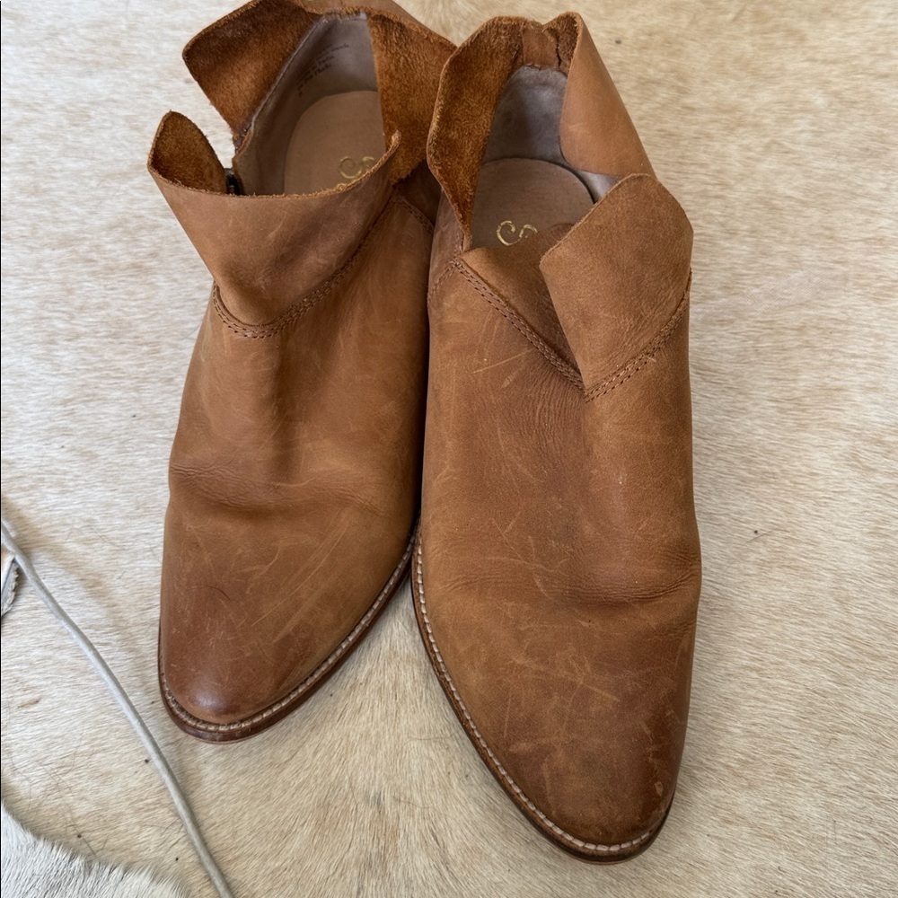 Anthropologie Seychelles Women's Tan SNARE Leather Ankle Booties size 8 - Picture 4 of 15